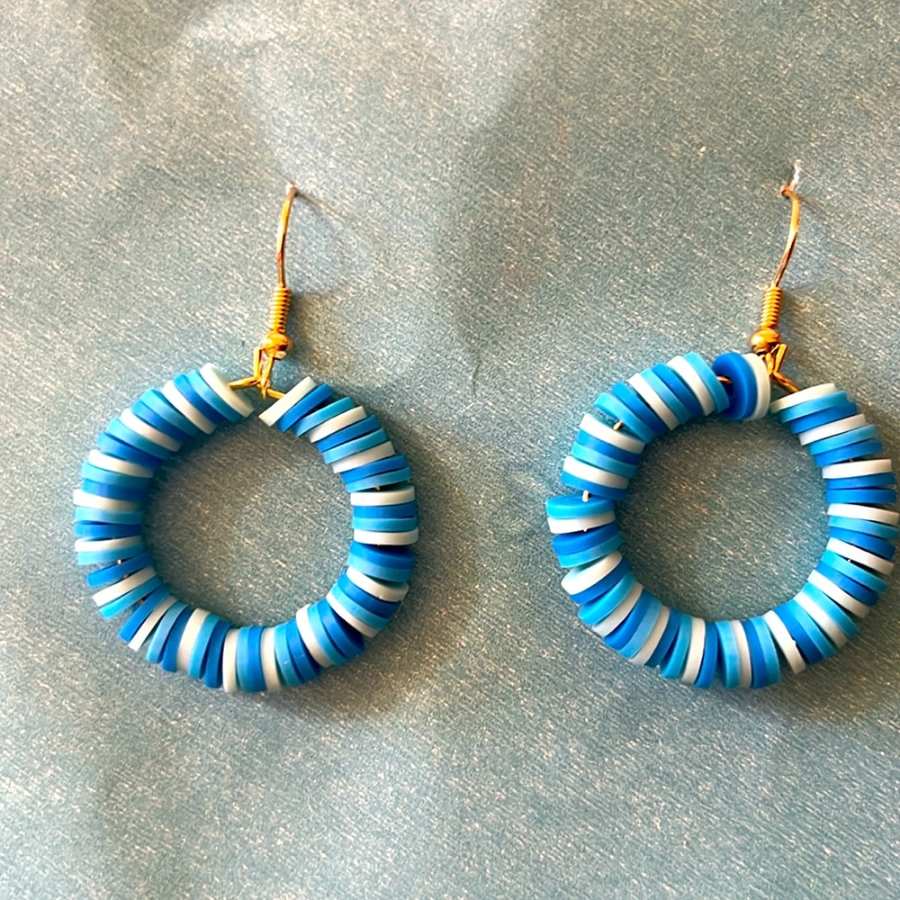 Handmade clay bead earrings ￼